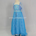 Elsa blue chiffon fabric snowflake mesh princess dress